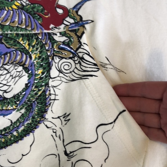 ED HARDY JAPAN DRAGON IVORY PULLOVER HOODIE SIZE XXL - Picture 13 of 15